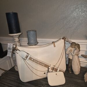 Kate Spade Ivory Shoulder Bag with Gold Accents